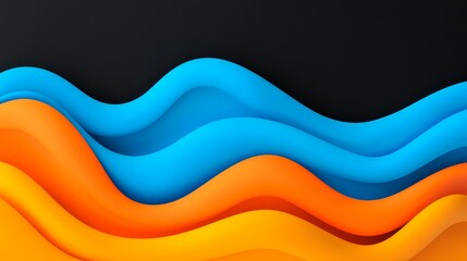 Swirling Blue and Orange Patterns with a Gold Glitter Backdrop