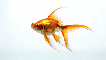 Goldfish animal isolated on a white background