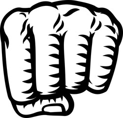 Fist hand vintage woodcut retro tattoo style