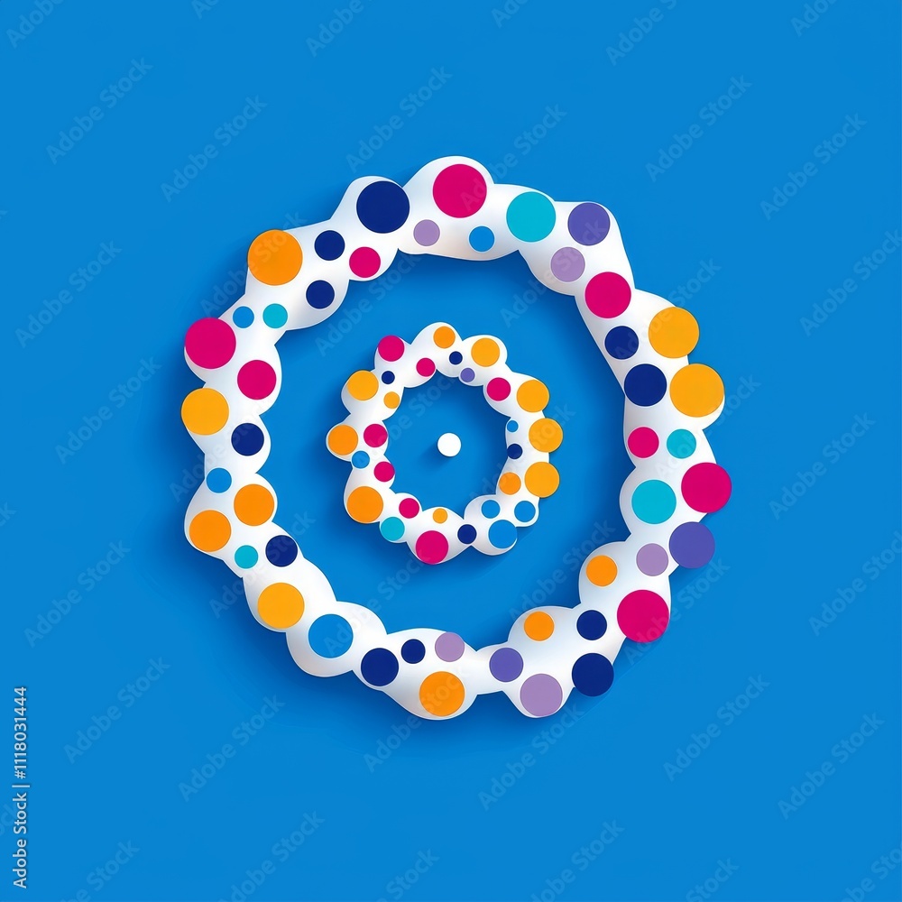 Aufkleber a dynamic, whirling pattern of bright dots generating a captivating spiral effect.