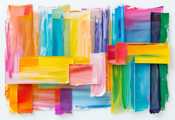 Naklejka premium Colorful abstract artwork showcasing vibrant layers and textures from modern creativity