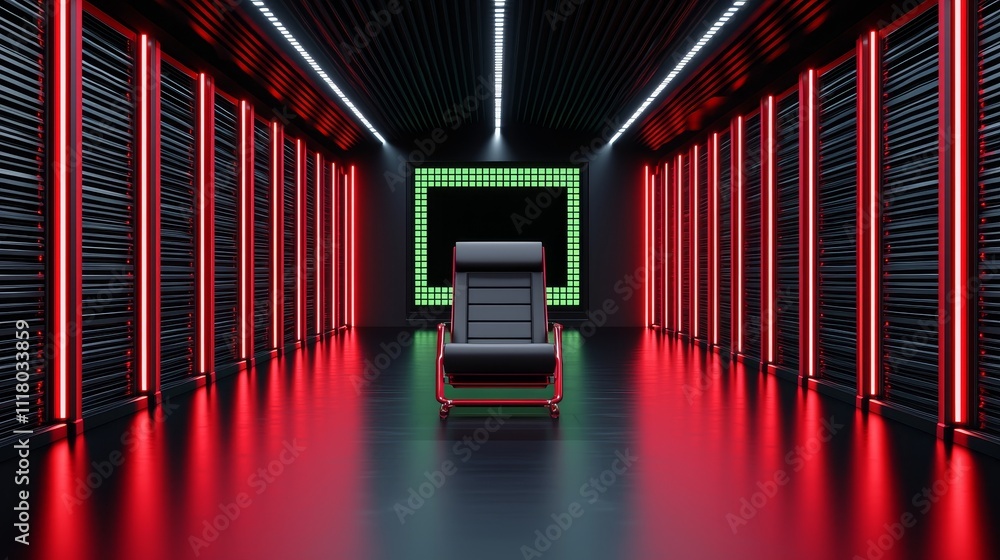 Poster an abstract pixelated design with green and red elements.