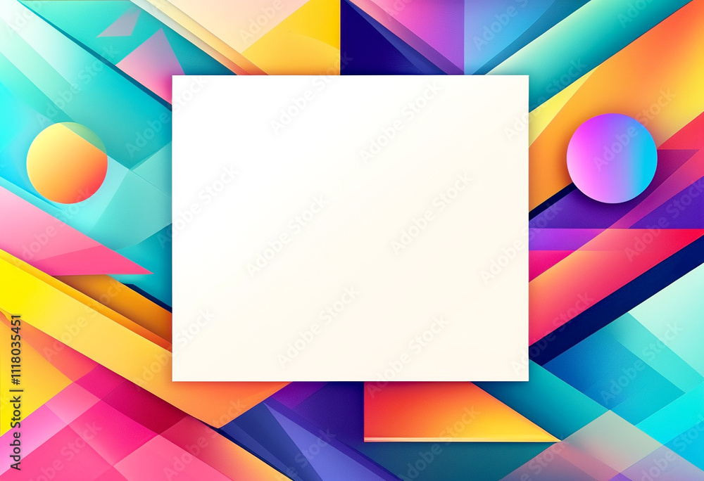 Poster vibrant geometric patterns create a lively backdrop for creativity and expression