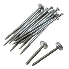 Nailing it construction action with steel nails at job site industrial environment close-up view for diy projects