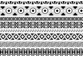 Aztec patterns set. Traditionals ornaments. Seamless pattern. Minimalistic art object. Mexican patterns from simple geometric figures. Flat vector collection