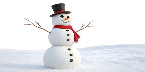 Obraz premium 3d snowman isolated white backgroun