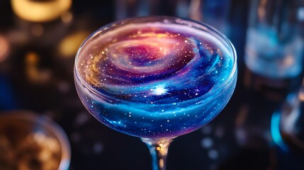 Cosmic cocktail in a shimmering glass