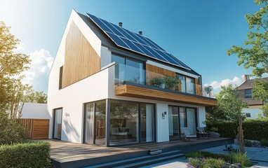 Modern Eco-Friendly Home with Solar Panels