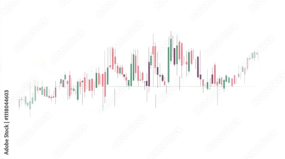 Aufkleber here's a description and keywords for the image.. stock market candlestick chart showing price fluct