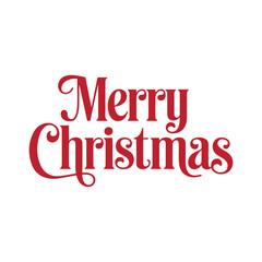 Fototapeta premium Merry Christmas typography in red color