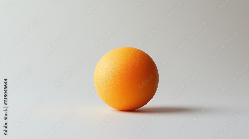 Poster a smooth, orange spherical object resting on a plain surface, evoking simplicity and focus.