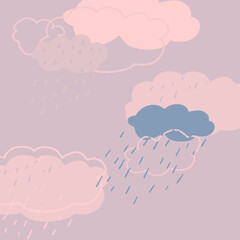 北欧風の雲の背景素材イラスト8