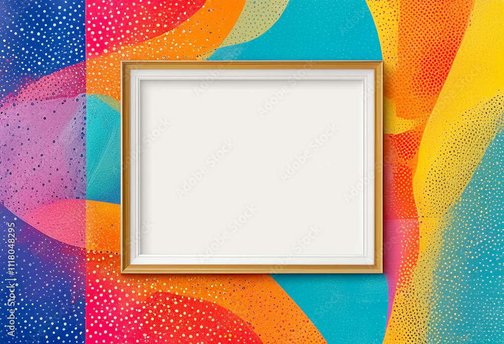 Poster vibrant abstract background with an empty frame ready for your masterpiece