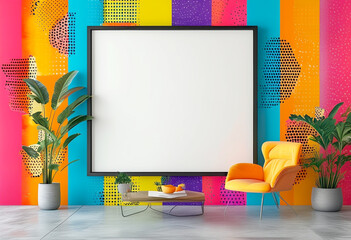 Bright and vibrant creative corner with spacious frame and modern decor