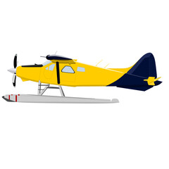 Yellow seaplane, boatplane 