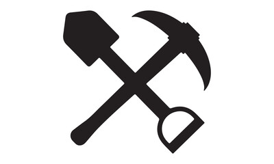 Shovel icon vector design stock illustration-the hammer Calligraphy t shirt design, card, flyer, Hand drawn lettering phrase, svg Files for Cutting Cricut and Silhouette, EPS 10