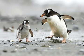 Obraz premium penguin on the rocks