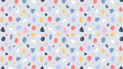 Hand drawn flat lines and shapes pattern design
