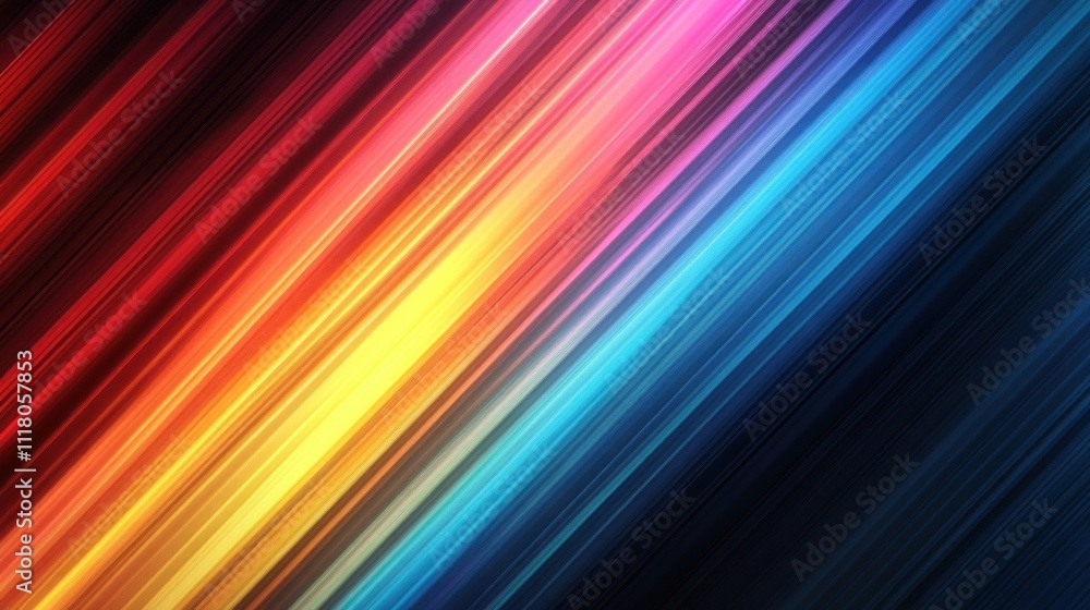 Poster colorful diagonal lines create a vibrant, dynamic abstract background.