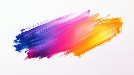 A single artistic smear of gradient colors in thick brush strokes, isolated on plain white