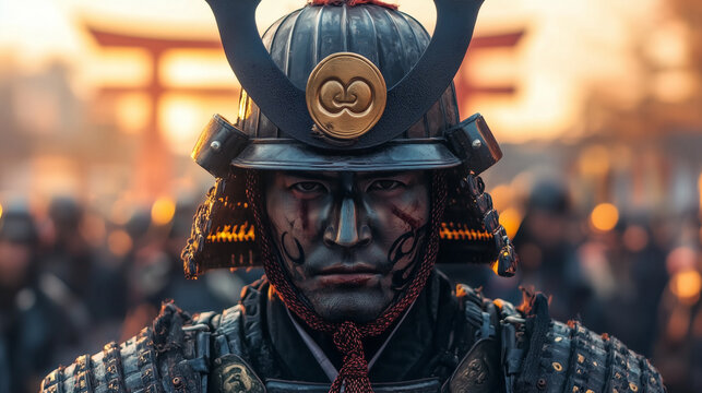 Emperor Jimmu in Traditional Armor at Sunrise
