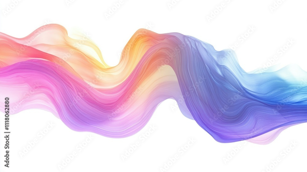 Aufkleber abstract rainbow gradient brush stroke with soft edges and dynamic texture, isolated on white