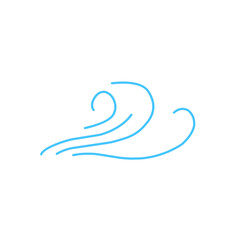 Wind blow line icon vector
