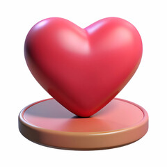 3D Rendered Red Heart Symbol. Love and Affection