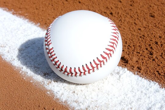 Baseball rests on the first base line