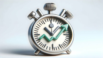 3D Macro shot of a watch ticking symbolizing time management and growth concept as A macro close up of a ticking watch symbolizing the importance of time management growth and leadership in business. 