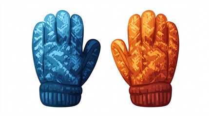 Warm Mittens and Gloves Vector Isolated Illustration for Winter Fashion
