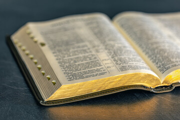 Bible close-up. Holy book Bible. Christianity, faith and religion concept.