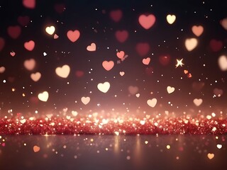 Festive valentine's day Love in bokeh background