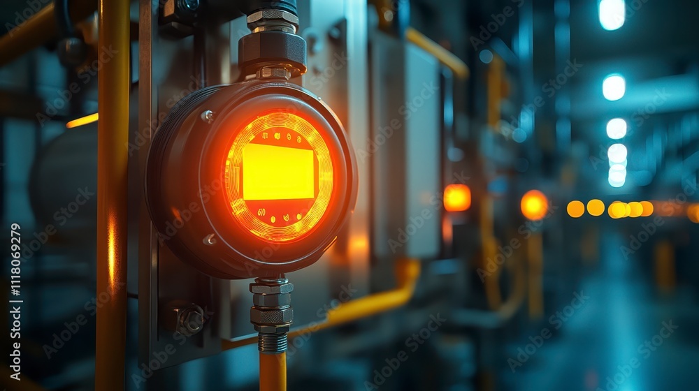 Poster industrial control panel display factory automation closeup