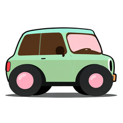 Minimal car cartoon Transparent Background