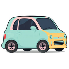 Minimal car cartoon Transparent Background