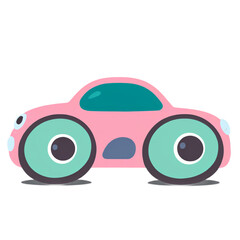 Minimal car cartoon Transparent Background