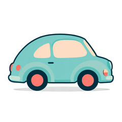 Minimal car cartoon Transparent Background