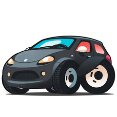 Minimal car cartoon Transparent Background