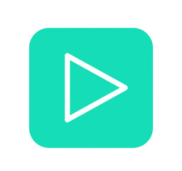 シンプルな緑色の再生ボタン	
