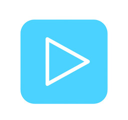 シンプルな水色の再生ボタン	
