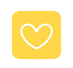 シンプルな黄色のハートマーク	