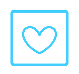 シンプルな水色のハートマーク	
