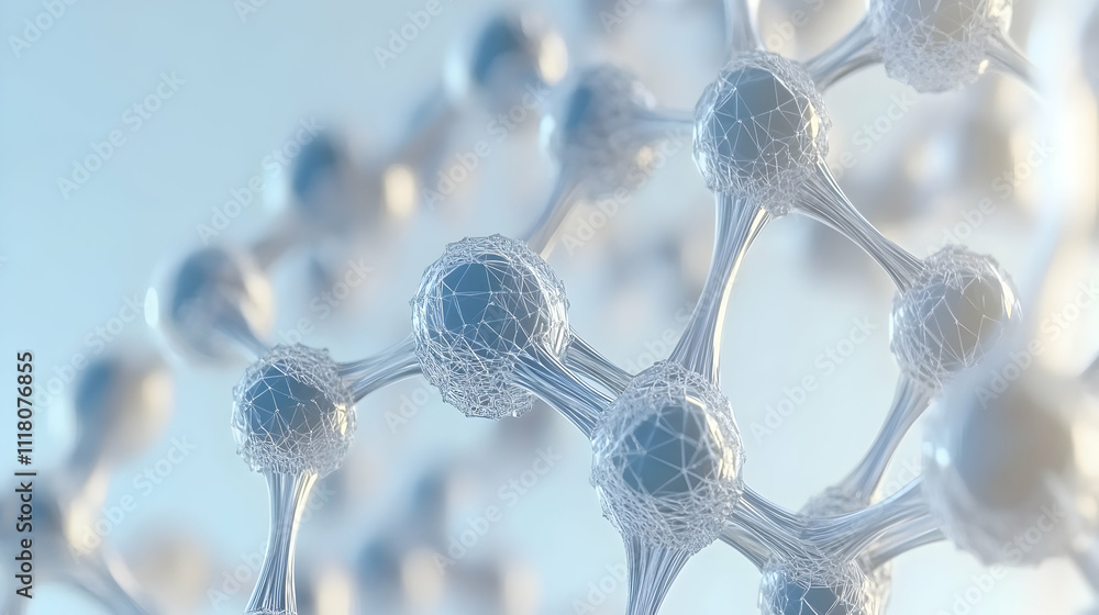 Poster microscopic view of molecule bonds, abstract scientific background image perfect for presentations, 