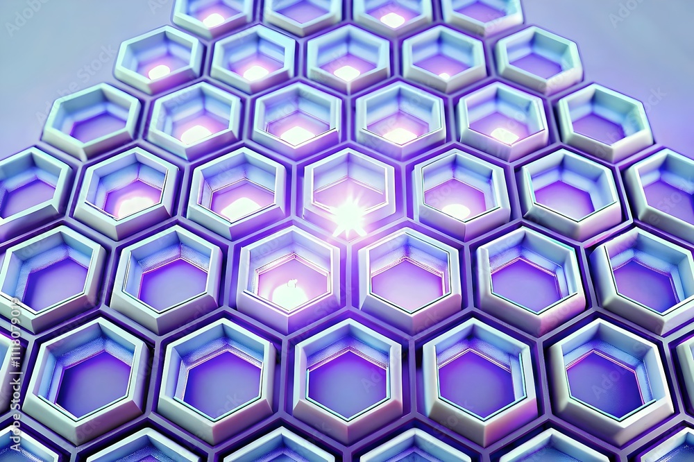 Poster hexagonal patterns illuminated modern design aesthetic technology geometry hexagons artistic visuals