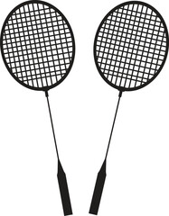 Batminton vector art icon or racket bat symbols 