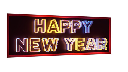 3d render of a new year neon sign.