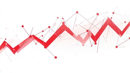 Abstract Red Zigzag Data Network.
