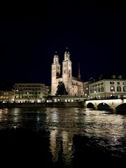 Zurich old town at Town with Limmat