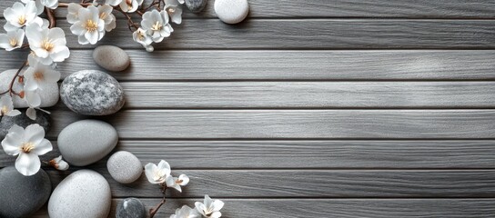 Spa Relaxation with Stones and Flowers